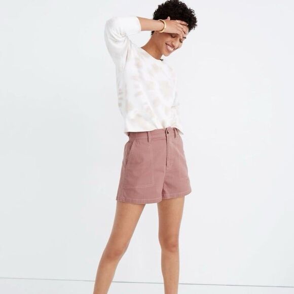 Madewell Pants - Madewell Women's High Rise Camp Shorts Faded Mauve Size Medium AJ524